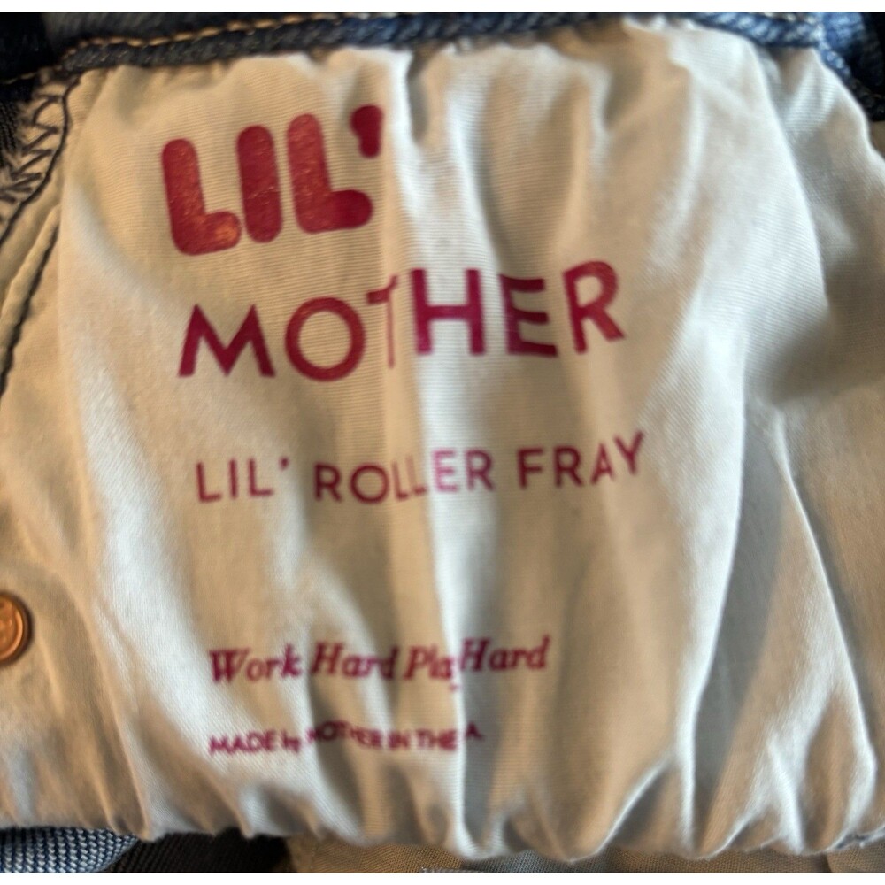 MOTHER The Lil Roller Fray Wide Leg Blue Stretch Jean NWOT Size 27 MSRP $258 - Picture 10 of 14
